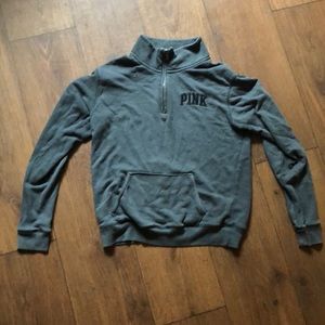 Pink half zip crew